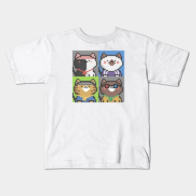 Pixel Cat Tile 002 Kids T-Shirt by Infinite Mew Mew